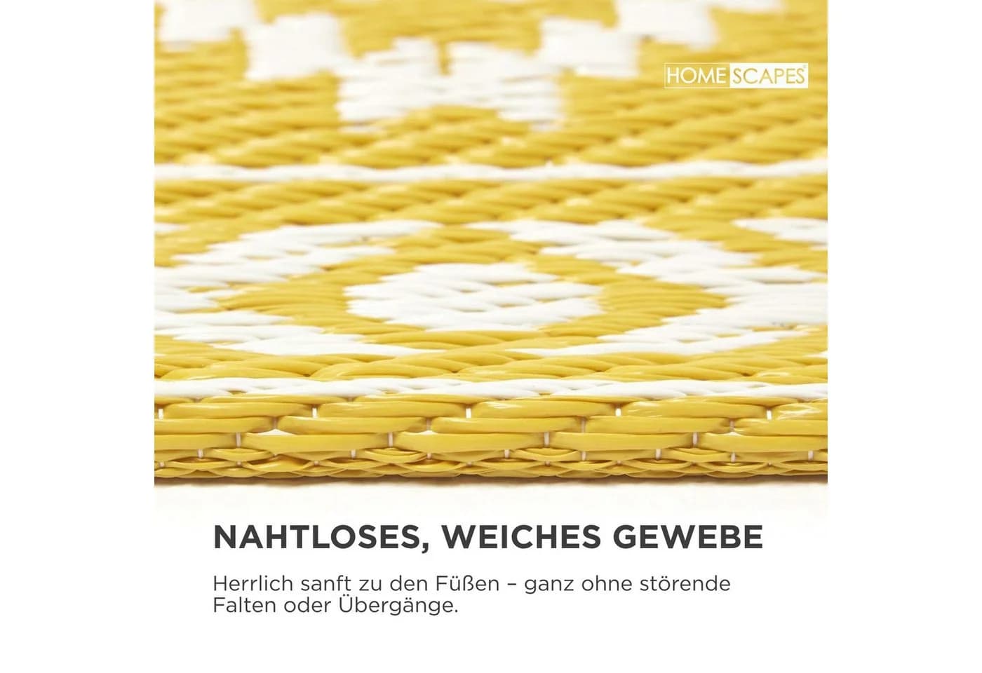 Homescapes Outdoorteppich Anna Ethno-Muster Gelb-Weiß - Bild 3