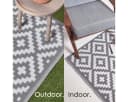Homescapes Outdoorteppich Zoe Grau-Weiß Geometrisch Bild 5