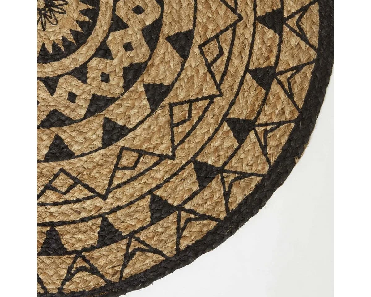 Homescapes Teppich Mandala 70 cm Jute Schwarz - Bild 3
