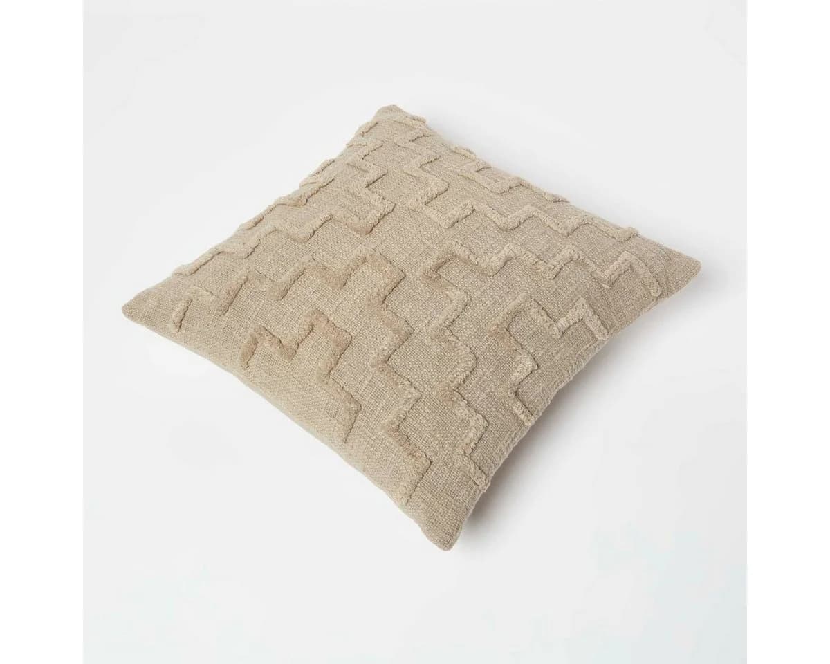 Homescapes Dekokissen Tufted Kissen Beige Geometrisch Gemustert - Bild 5