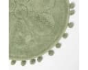 Homescapes Badematte Rund Blume Salbeigrün Pompons 60 cm Bild 1