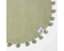 Homescapes Badematte Rund Blume Salbeigrün Pompons 60 cm Bild 5