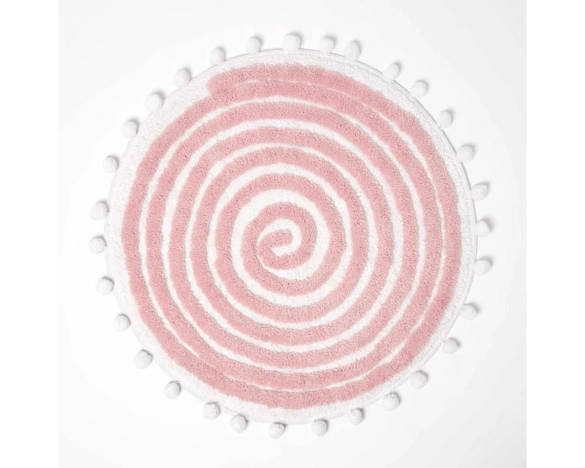 Homescapes Badematte Runde Spiral 60 cm Rosa - Bild 2