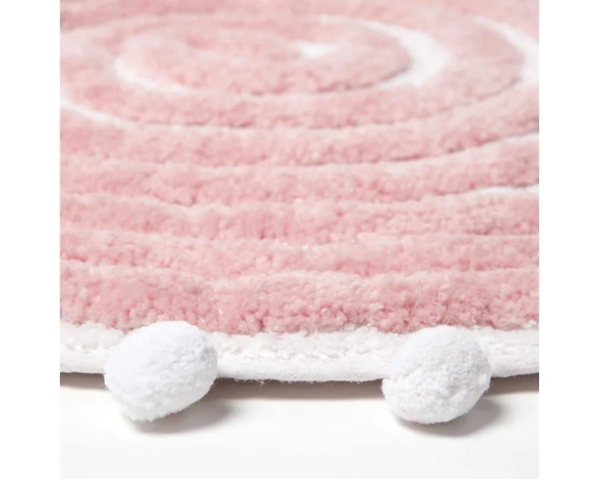 Homescapes Badematte Runde Spiral 60 cm Rosa - Bild 3