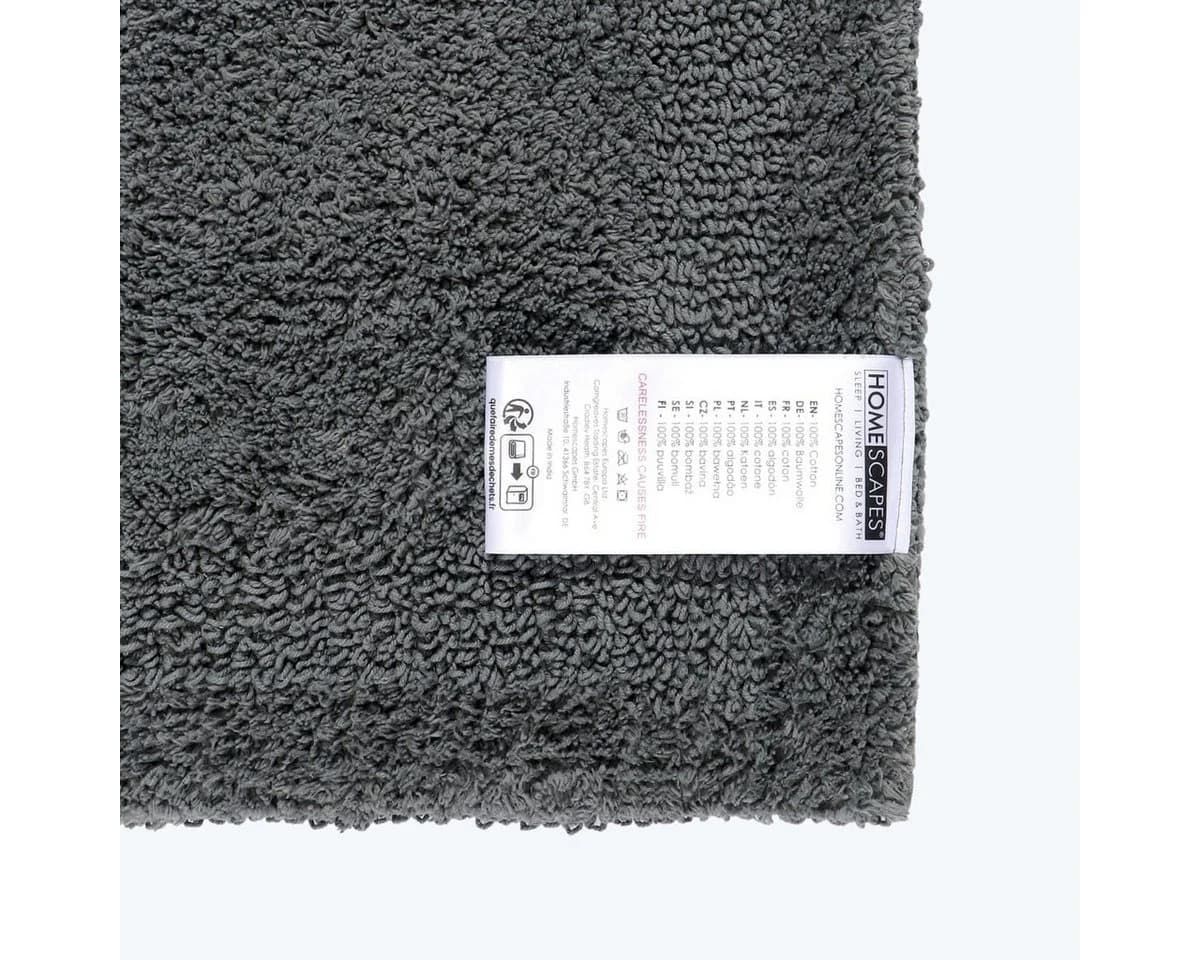 Homescapes Badematte WC-Vorleger 50x55 cm Baumwolle Grau - Bild 3