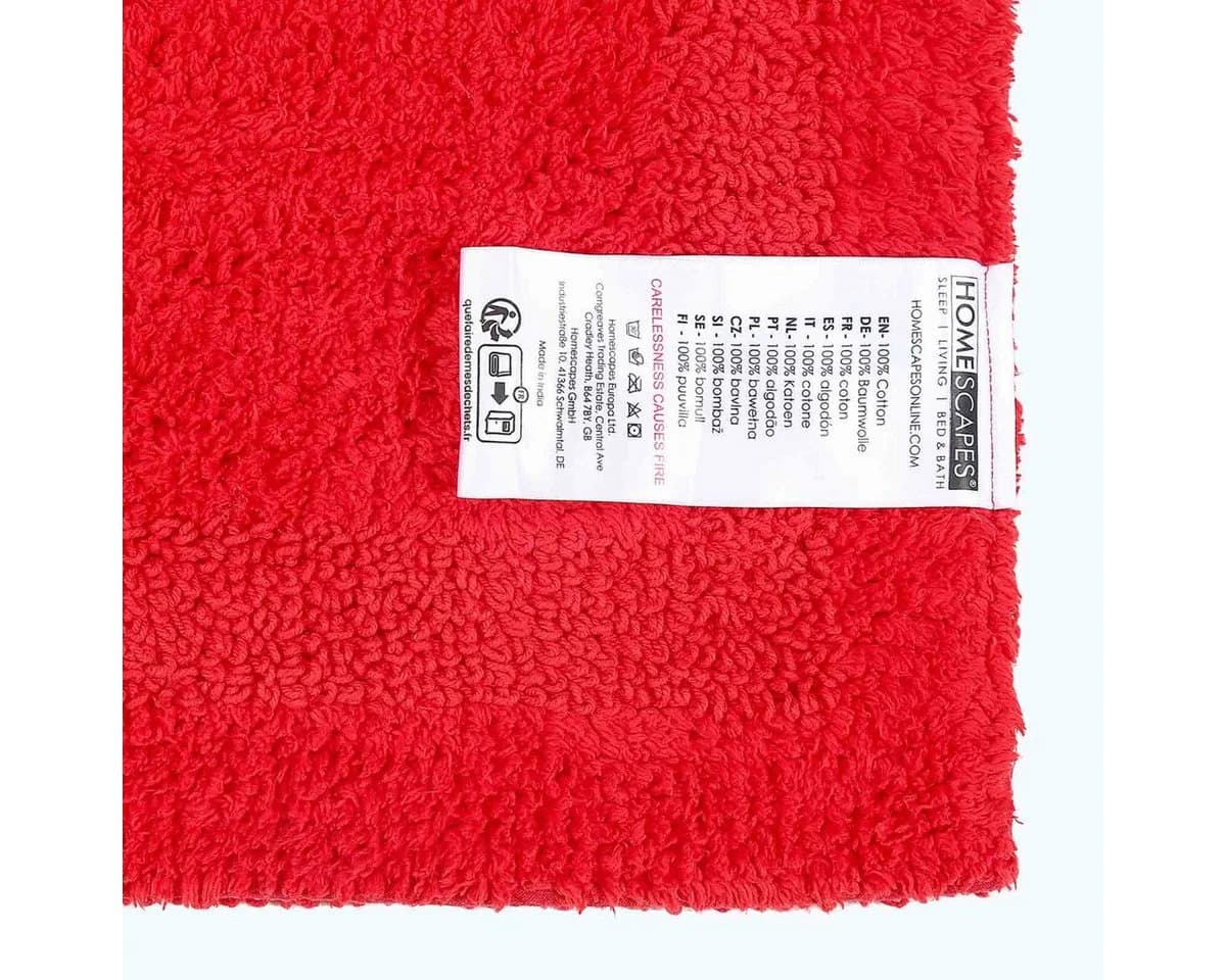 Homescapes Badematte Duschvorleger Rot 50x50 cm Baumwolle - Bild 3