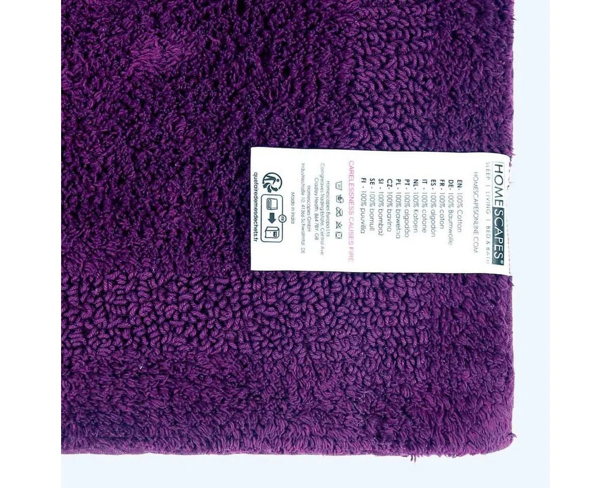 Homescapes XXL-Badematte 70x120 cm 100% Baumwolle Lila - Bild 3