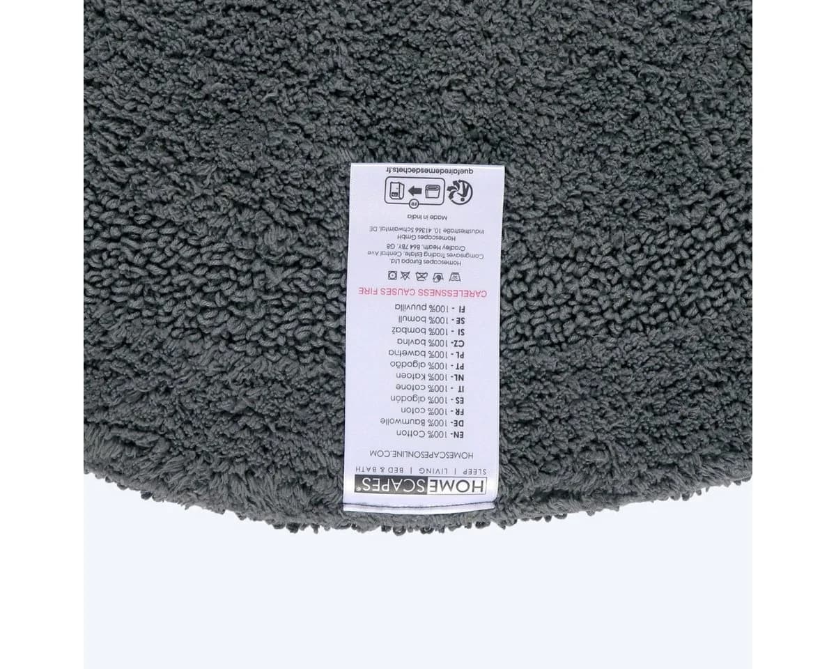 Homescapes Badematte Runde 80 cm Baumwolle Grau