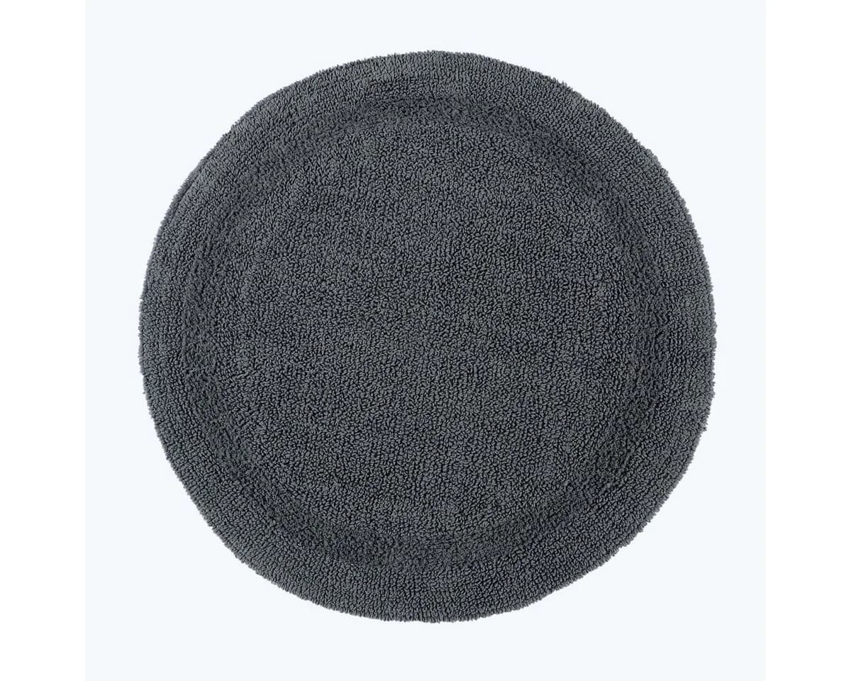 Homescapes Badematte Runde 80 cm Baumwolle Grau - Bild 2