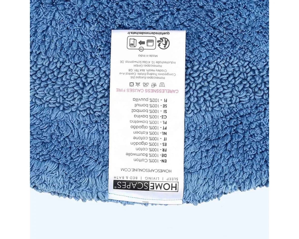 Homescapes Badematte Rund Blau 80 cm Baumwolle - Bild 3