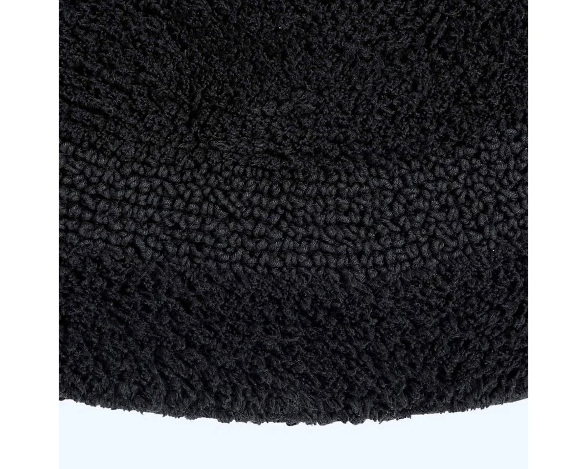 Homescapes Badematte Rund Schwarz 100% Baumwolle