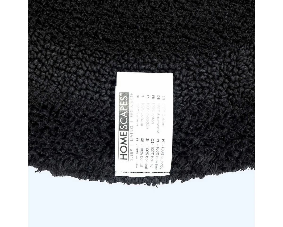 Homescapes Badematte Rund Schwarz 100% Baumwolle - Bild 3