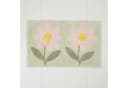 Homescapes Badematte Blumen 50x80 cm Grün-Rosa Baumwolle Bild 2