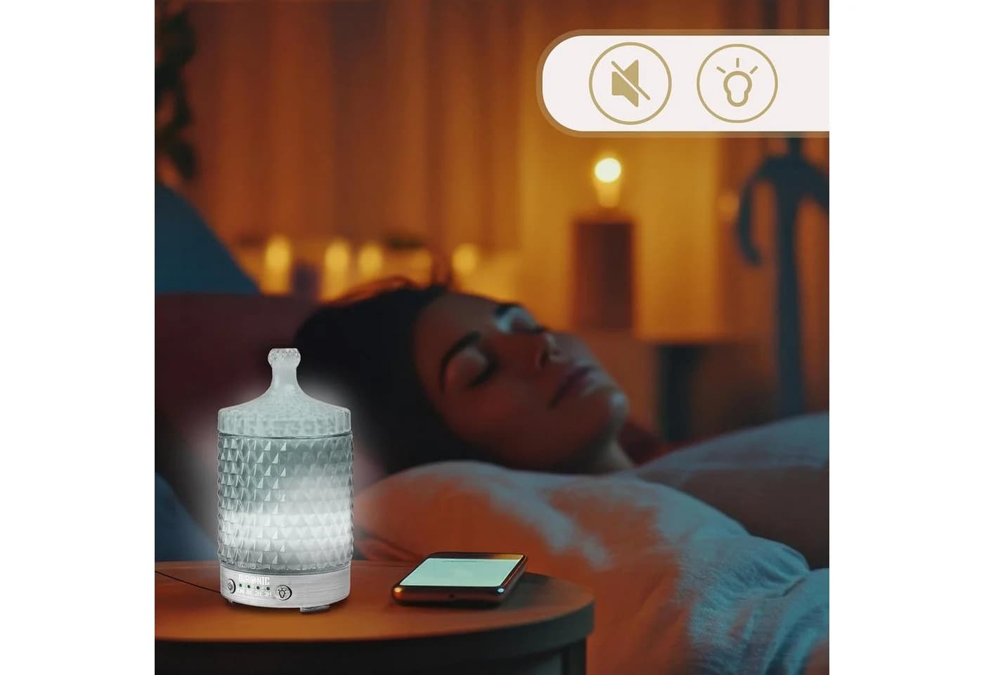 Duronic Aroma Diffuser AD33 Silber Glas ABS LED - Bild 5