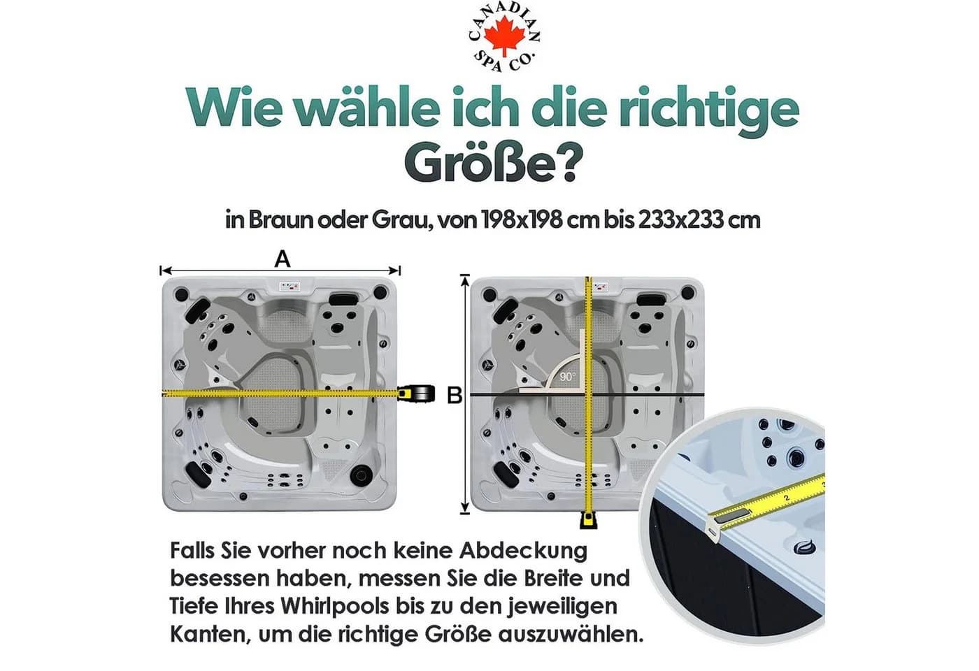 Canadian Spa GmbH Whirlpool Isolierabdeckung Proline Grau