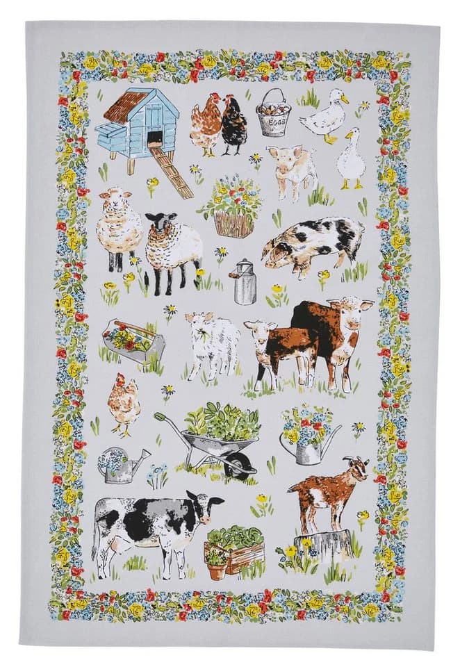 Ulster Weavers Geschirrtuch Portman Farm Grau Vintage