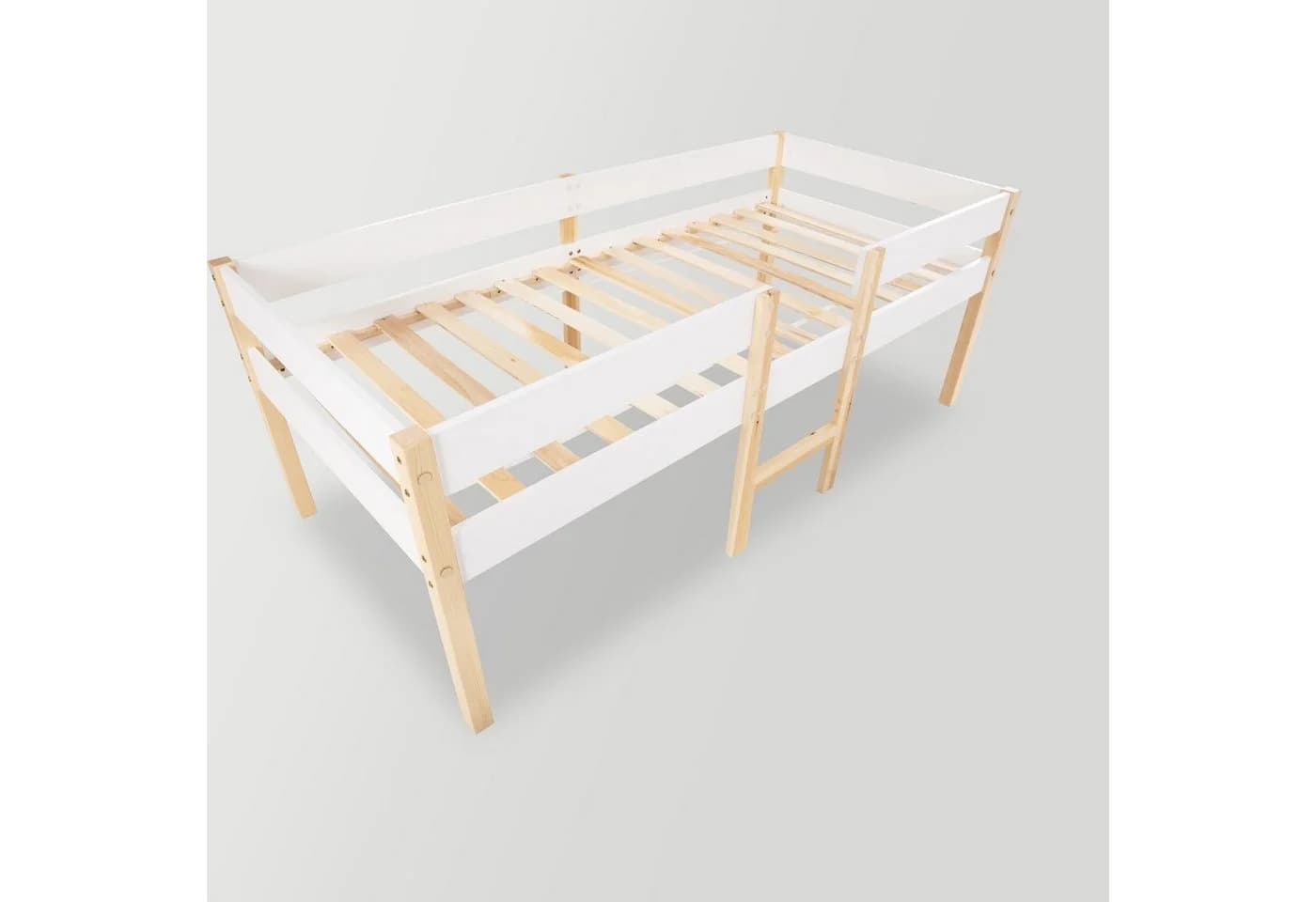 Flieks Kinderbett Hochbett Massives Kiefernholz mit Lattenrost - Bild 5