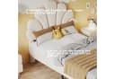 Flieks Polsterbett Kinderbett Blumenform Samt Beige Bild 4