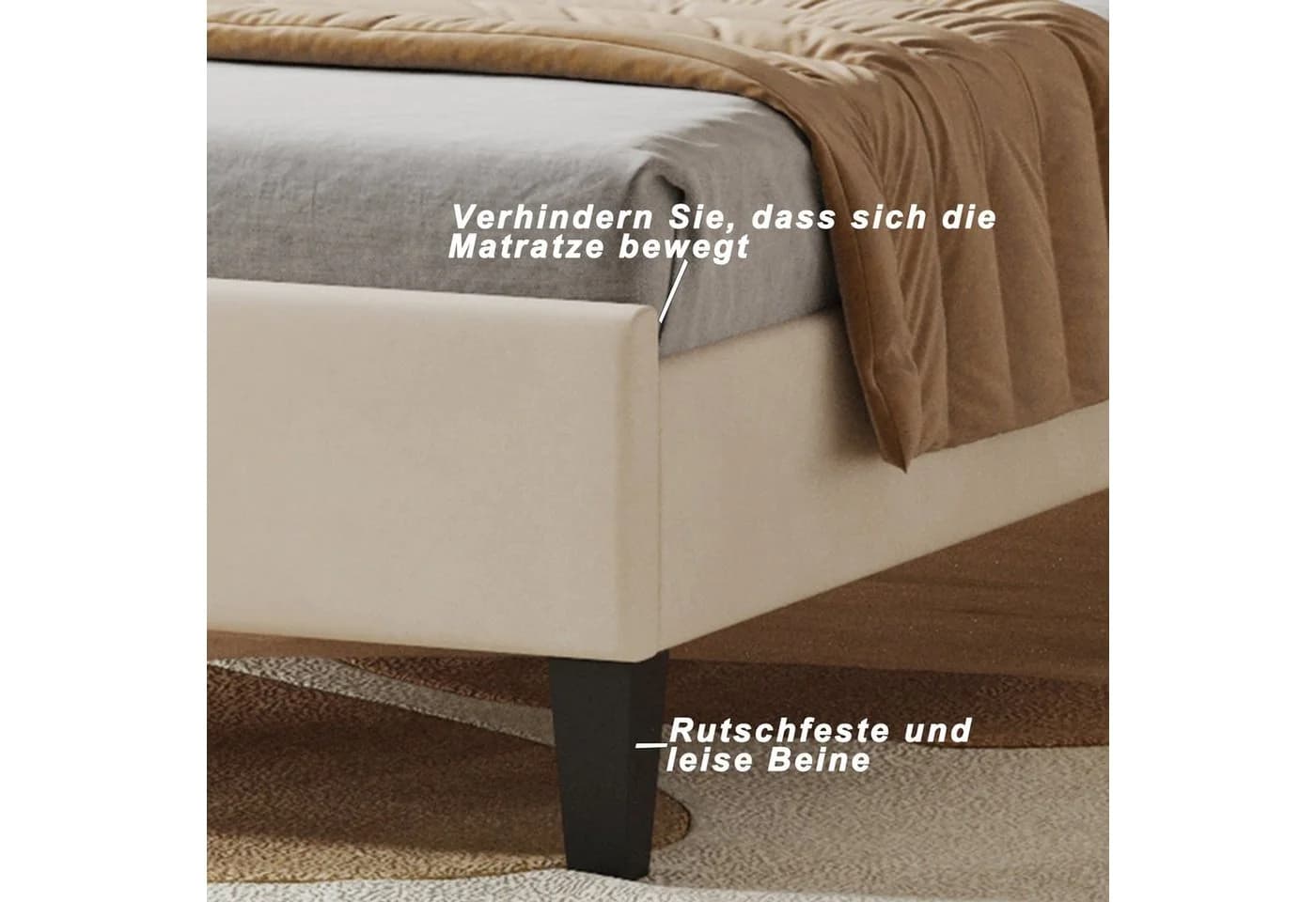 Flieks Polsterbett Kinderbett Blumenform Samt Beige - Bild 5