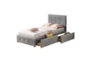 Flieks Polsterbett Einzelbett 2 Schubladen Samt 90x200cm Bild 2