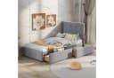 Flieks Polsterbett Einzelbett 2 Schubladen Samt 90x200cm Bild 3