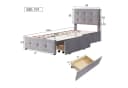 Flieks Polsterbett Einzelbett 2 Schubladen Samt 90x200cm Bild 4