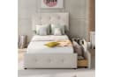 Flieks Polsterbett mit Schubladen Samt Beige Bild 1