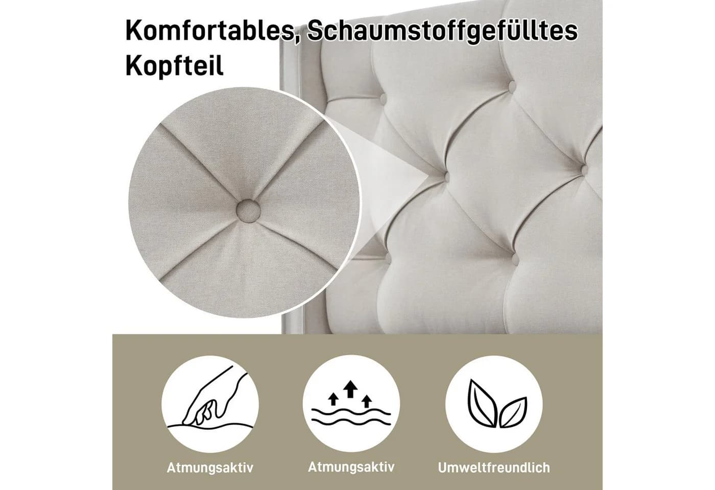 Flieks Polsterbett mit Stauraum und Lattenrost Grau - Bild 4