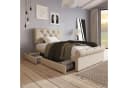 Flieks Polsterbett Einzelbett Stauraumbett mit Schubladen Leinen Bild 1