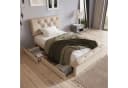 Flieks Polsterbett Einzelbett Stauraumbett mit Schubladen Leinen Bild 2