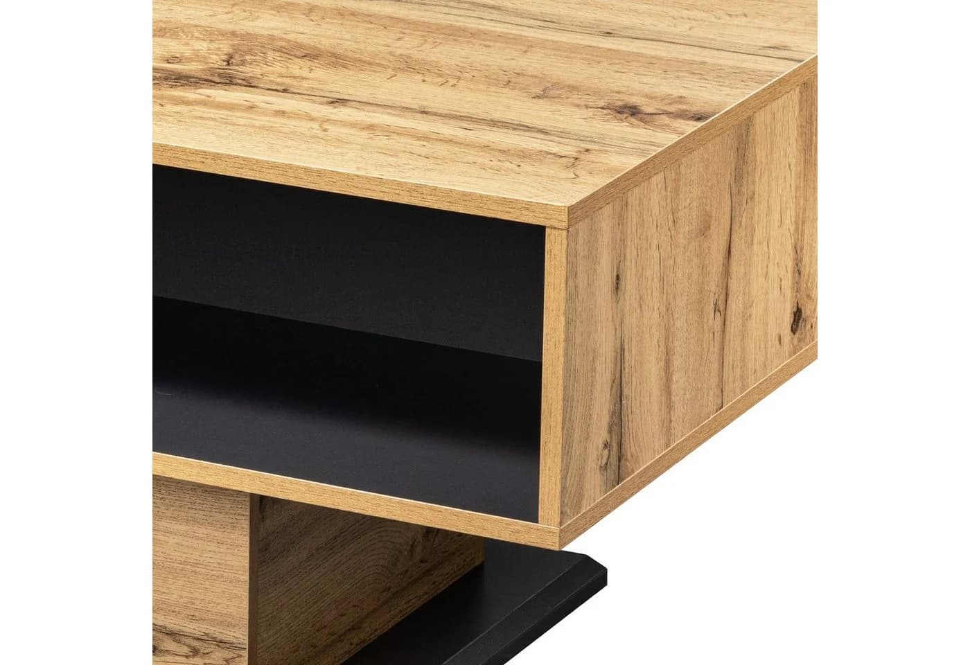Merax Couchtisch Holz Altholz-Optik mit Schublade und Stauraum - Bild 4