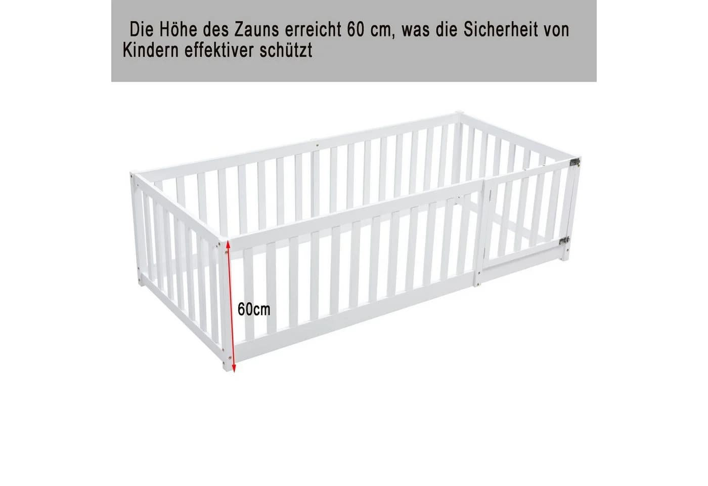 Flieks Kinderbett mit Schutzgitter und Tür Weiß - Bild 5