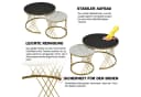 Merax Couchtisch Set rund Marmoroptik Grau/Weiß Gold Hochglanz Satztisch Bild 5