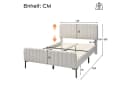 Flieks Polsterbett Doppelbett mit verstellbarem Kopfteil Leinen Bild 4