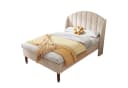Flieks Polsterbett 90x200cm Massivholz Samt Beige Bild 2