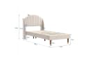 Flieks Polsterbett 90x200cm Massivholz Samt Beige Bild 3