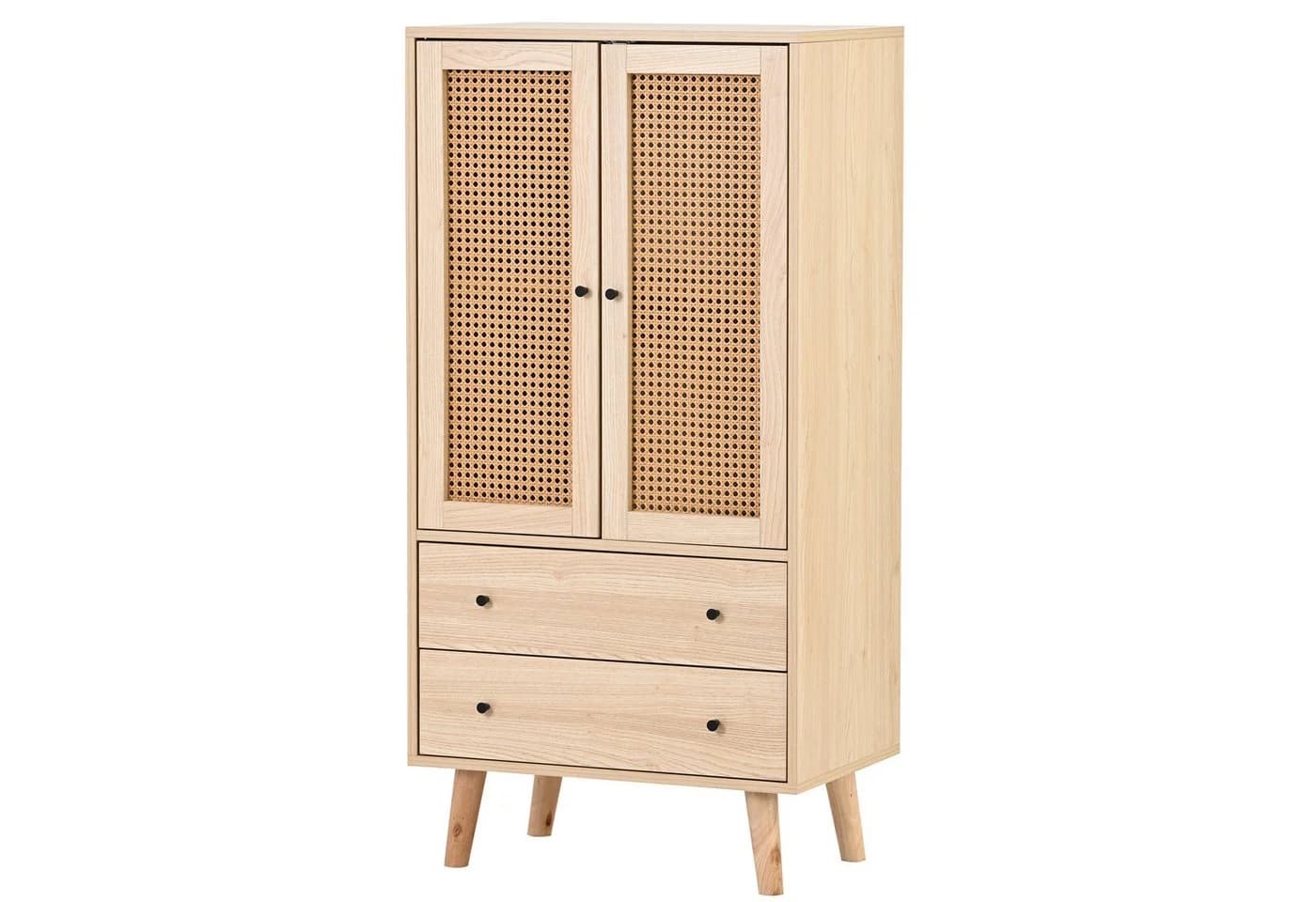 Flieks Kommode Sideboard 2 Schubladen 2 Türen Massivholz Natur - Bild 2