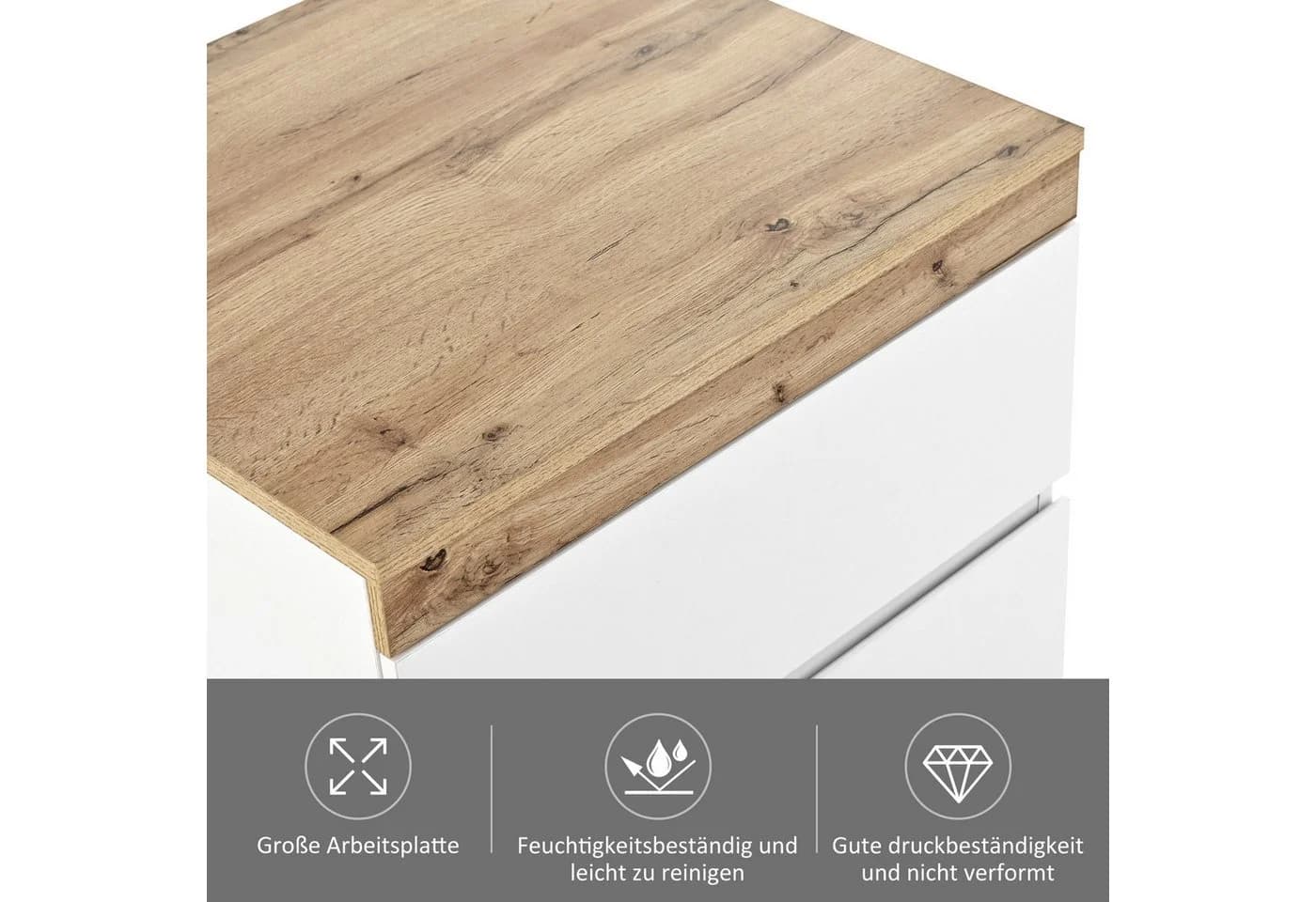 Flieks Nachttisch Weiß mit zwei Schubladen - Bild 5