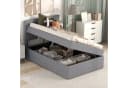 Flieks Polsterbett Boxbett Grau Leinen mit Stauraum Bild 2