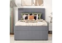 Flieks Polsterbett Boxbett Grau Leinen mit Stauraum Bild 3