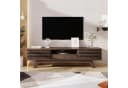 Merax Lowboard TV-Schrank Retro Walnuss Holzbeine Bild 1