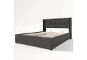 Flieks Polsterbett Grau Hydraulisches Stauraumbett Leinen Bild 5