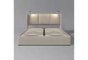Flieks Polsterbett Beige Hydraulisches Stauraumbett mit Leselicht Bild 5