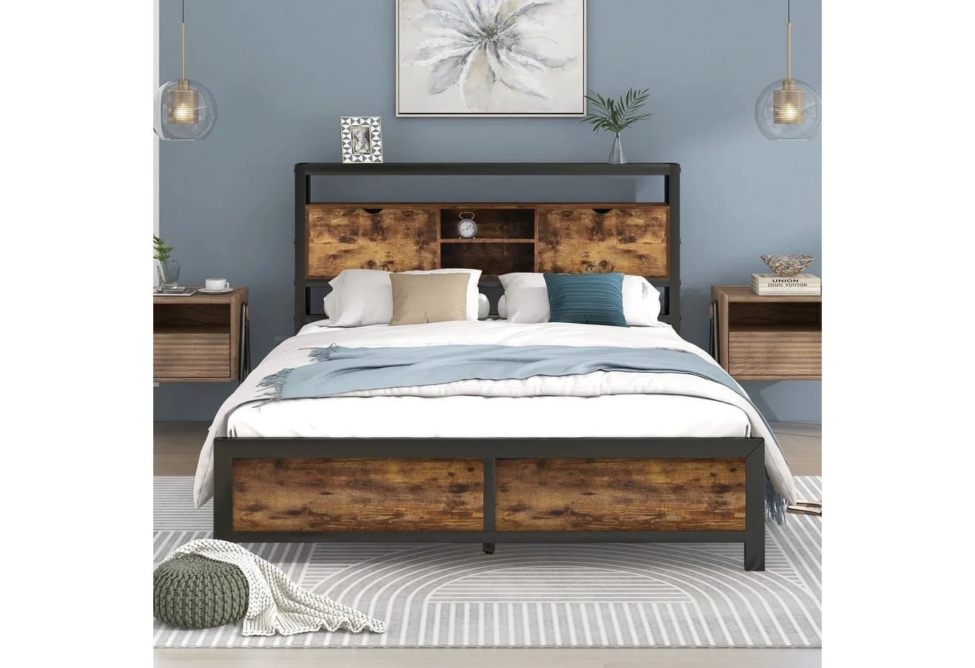 Flieks Metallbett 140x200cm mit Stauraum Schwarz - Bild 3