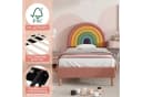 Flieks Kinderbett mit verstellbarem Regenbogen-Kopfteil 90x200cm Samt Bild 5
