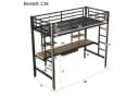 Flieks Hochbett Metallbett Kinderbett mit Schreibtisch & Regal 90x200cm Bild 3