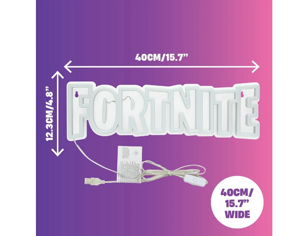 Paladone LED Dekolicht Fortnite LogoLampe Neonlicht Weiß Schwarz - Bild 3