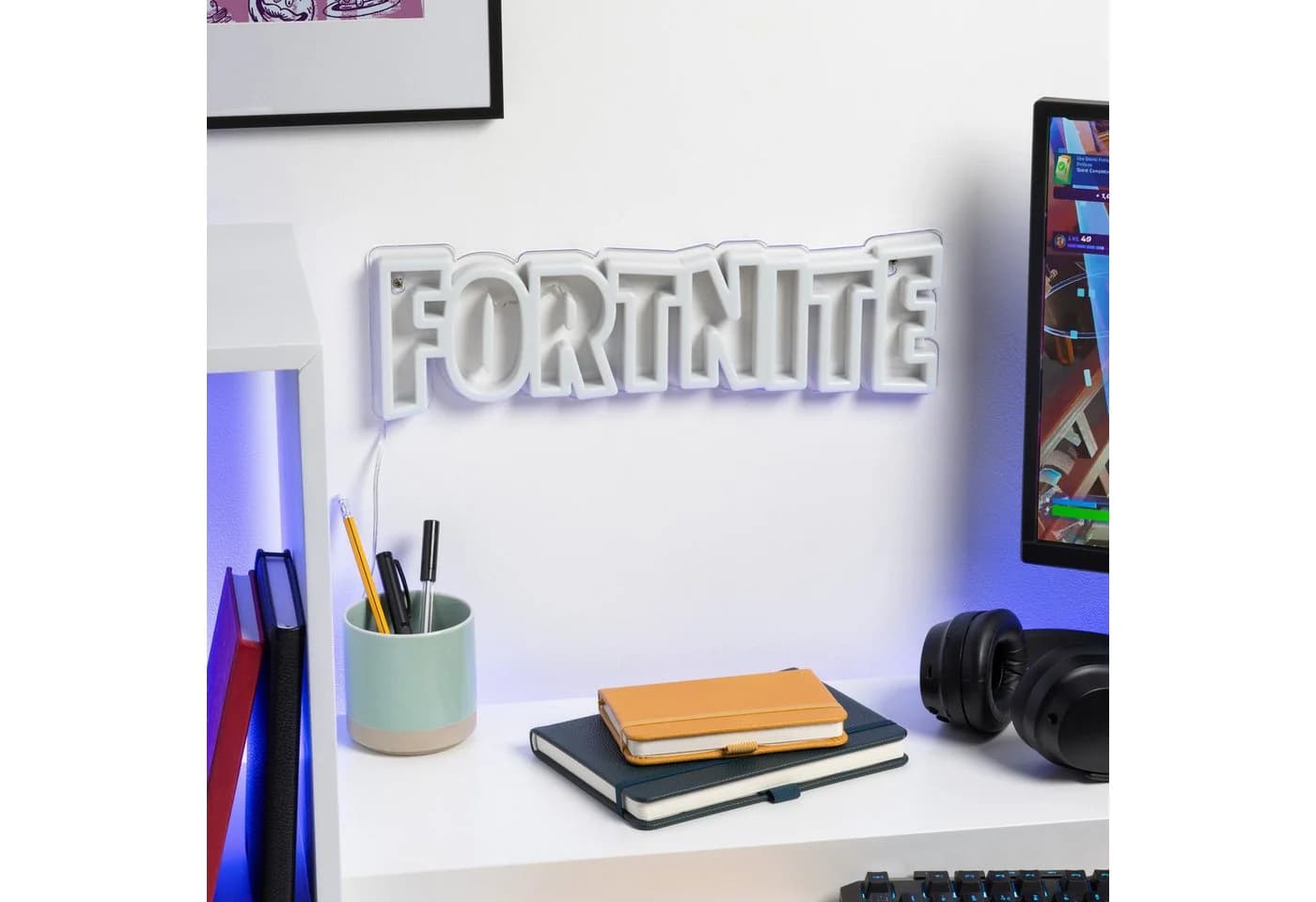 Paladone LED Dekolicht Fortnite LogoLampe Neonlicht Weiß Schwarz - Bild 5