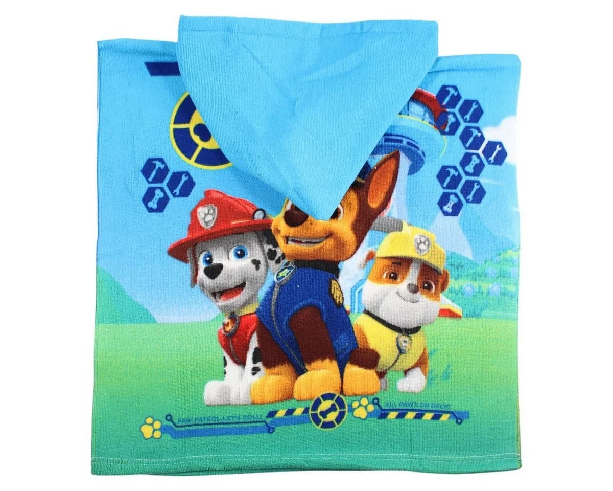 Paw Patrol Badeponcho Kinder Blau mit Kapuze