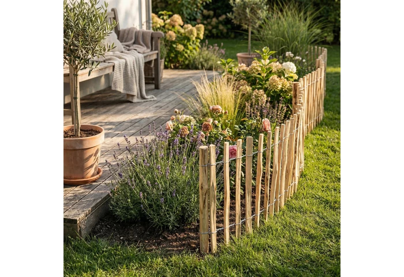 Creative Home Staketenzaun Haselnuss Rollzaun 35 cm